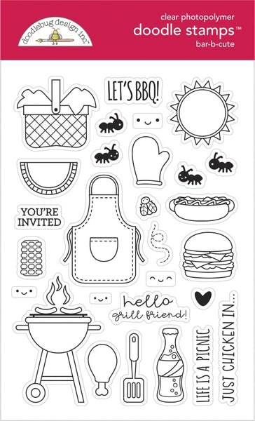New Arrival - Doodlebug Designs - Stamp and Die Set - Bar- B- Cute