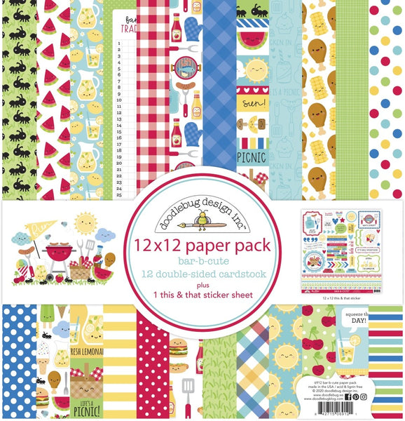 New Arrival- Doodlebug Designs - 12 x 12 Collection Pack - Bar- B- Cute